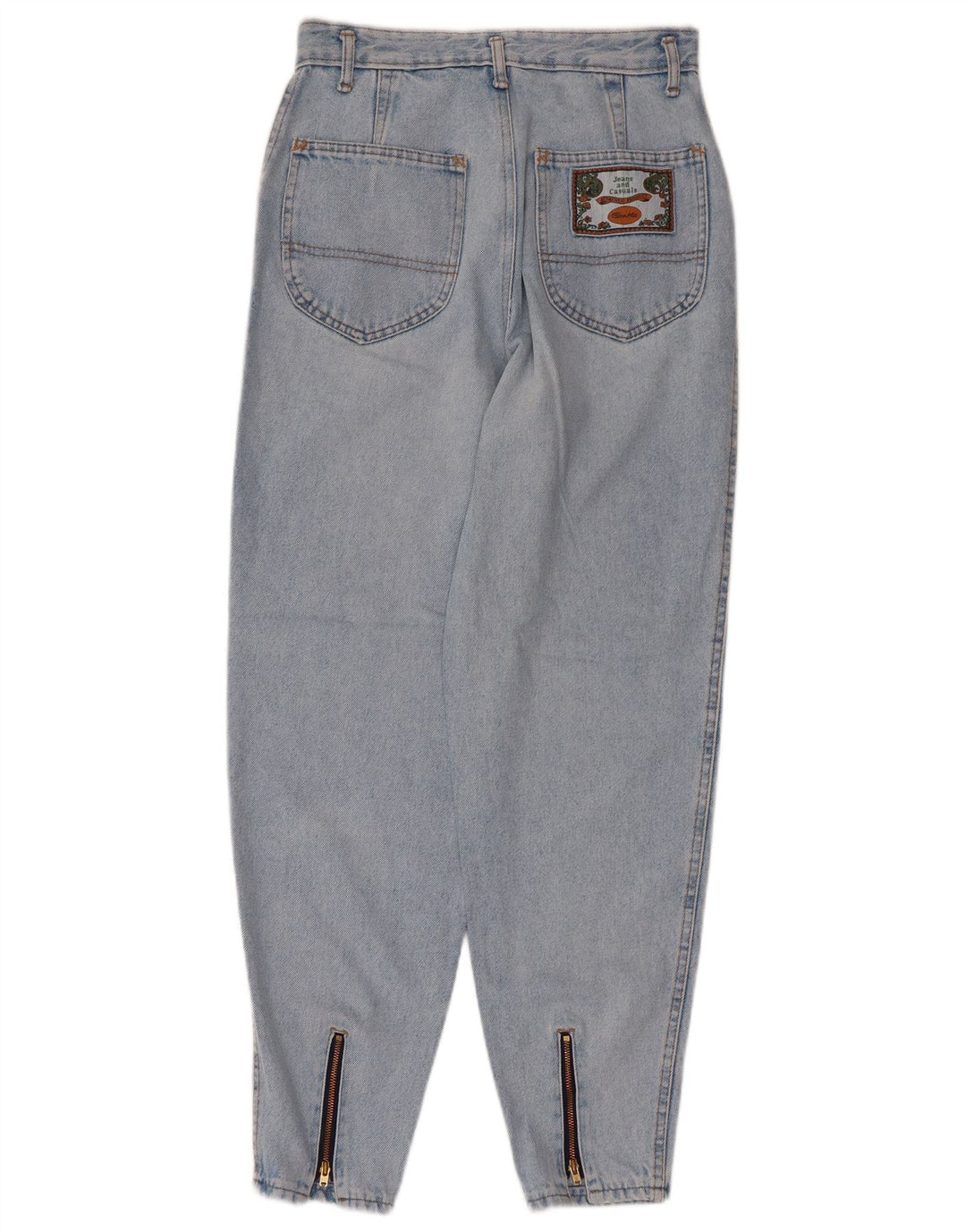 VINTAGE Kvinder Højtaljede tilspidsede Jeans W29 L27 Blå