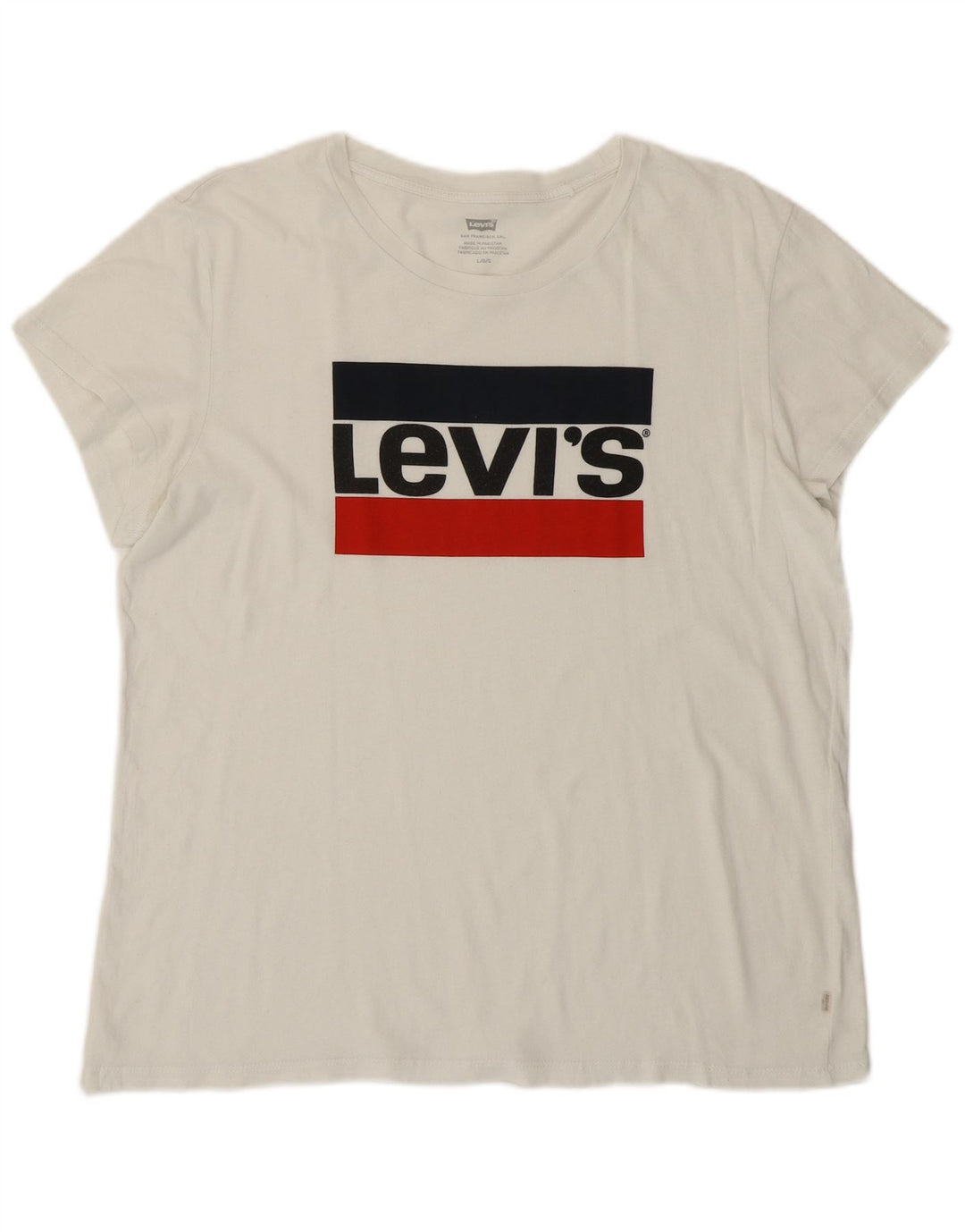 LEVI'S Grafisk T-Shirt Top til kvinder DK 16 Stor Hvid