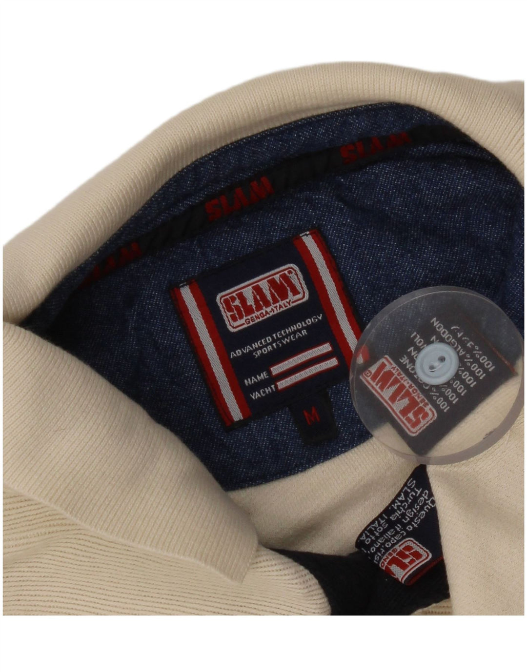 Slam Langærmet Rugby Polo Shirt Medium Beige Bomuld