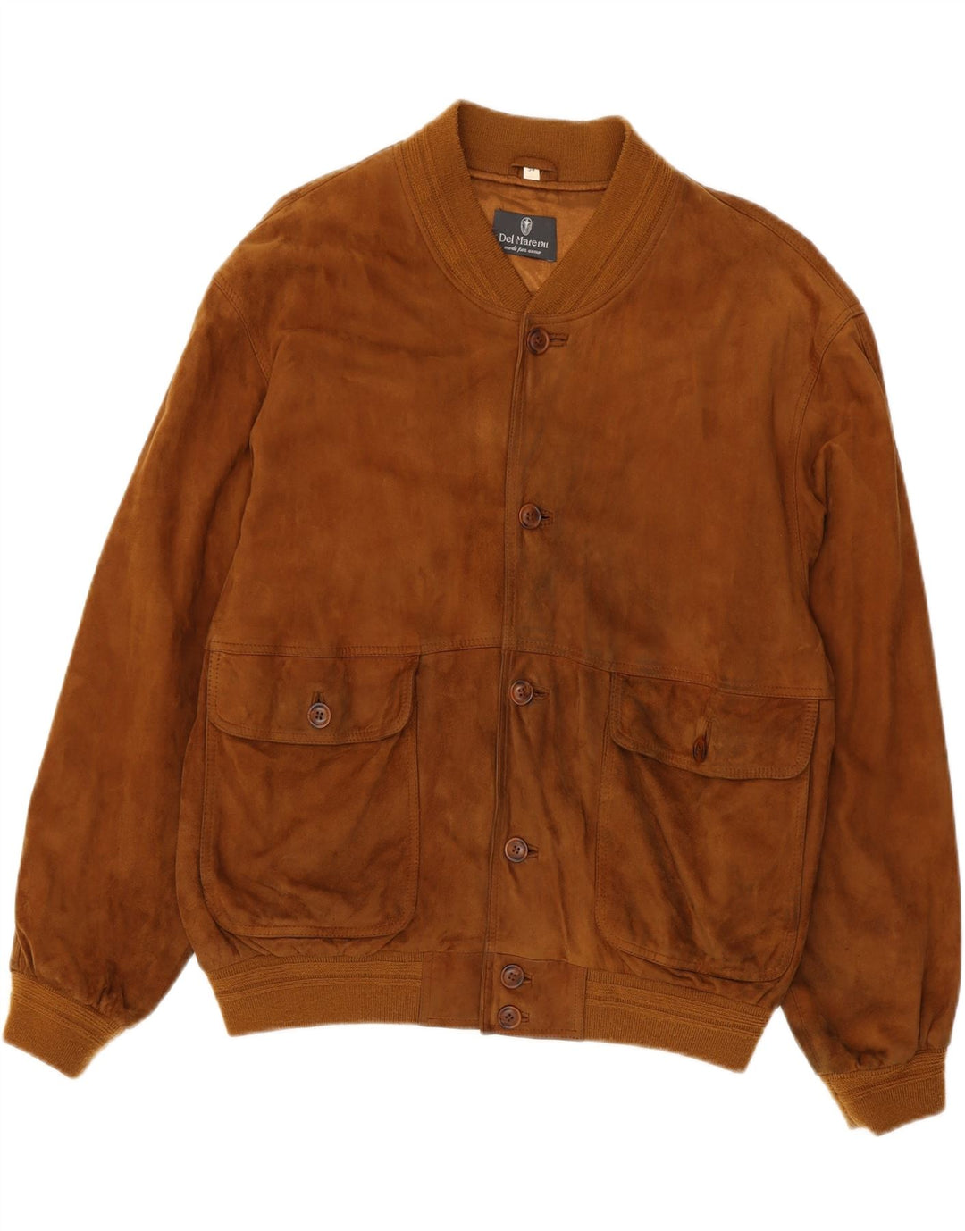 Vintage herre ruskind bomberjakke IT 54 2XL brunt læder