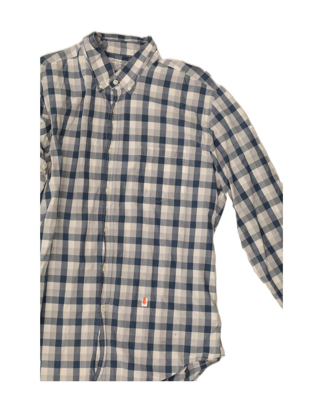 J. CREW Mens Shirt Large Navy Blue Check Cotton Vintage J. Crew and Second-Hand J. Crew from Messina Hembry 