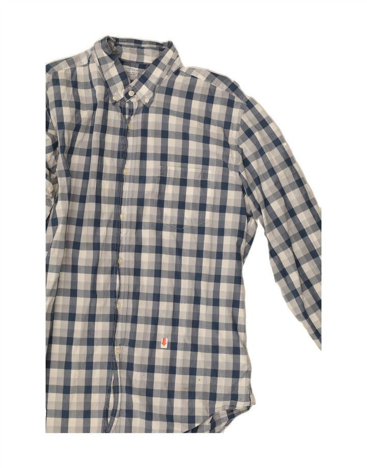 J. CREW Mens Shirt Large Navy Blue Check Cotton Vintage J. Crew and Second-Hand J. Crew from Messina Hembry 