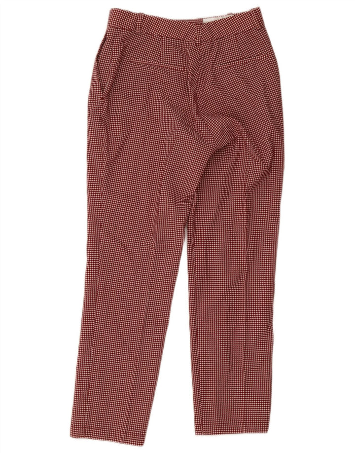 Massimo Dutti Dame Chino Bukser EU 38 Small W28 L28 Red Houndstooth