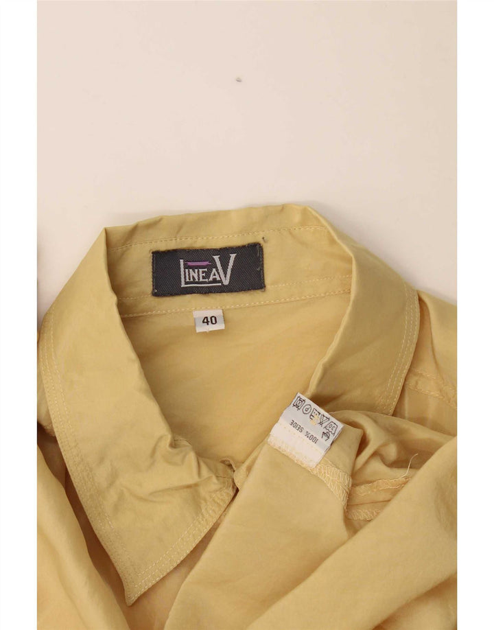 LINEAV Oversized skjortebluse til kvinder EU 40 Medium Gul Silke