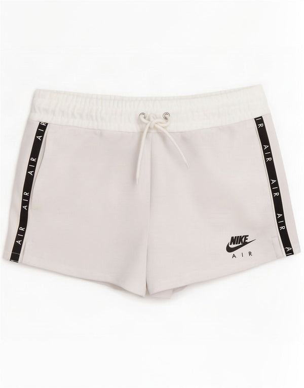 Nike Womens Graphic Sport Shorts UK 10 Small White Colourblock Polyester