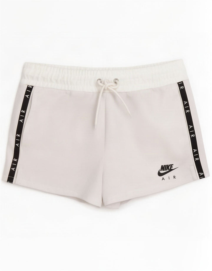 Nike Graphic Sports Shorts til kvinder UK 10 Small White Colourblock Polyester