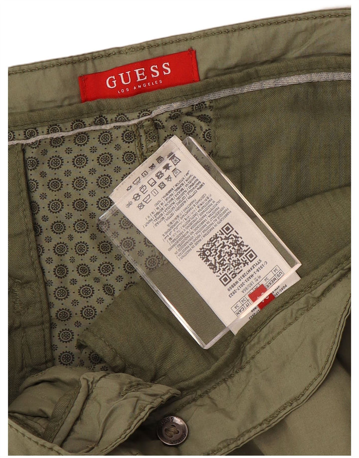 Guess Lige Chinobukser til mænd W34 L33 Khaki Bomuld
