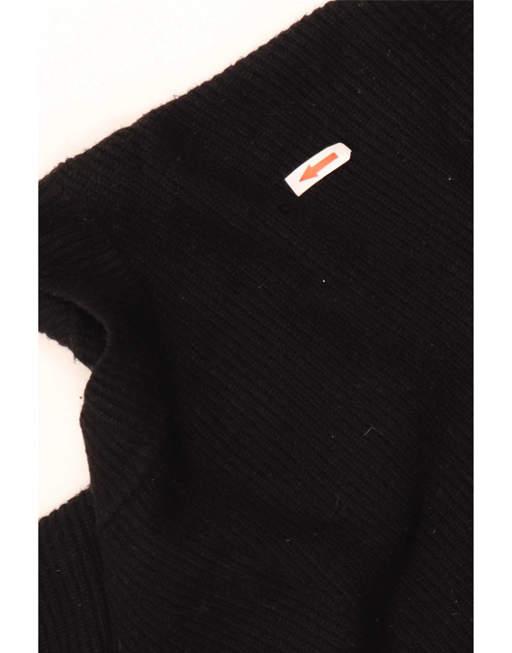 Zara Dame Oversized Boat Neck Jumper Sweater UK 10 Small Black