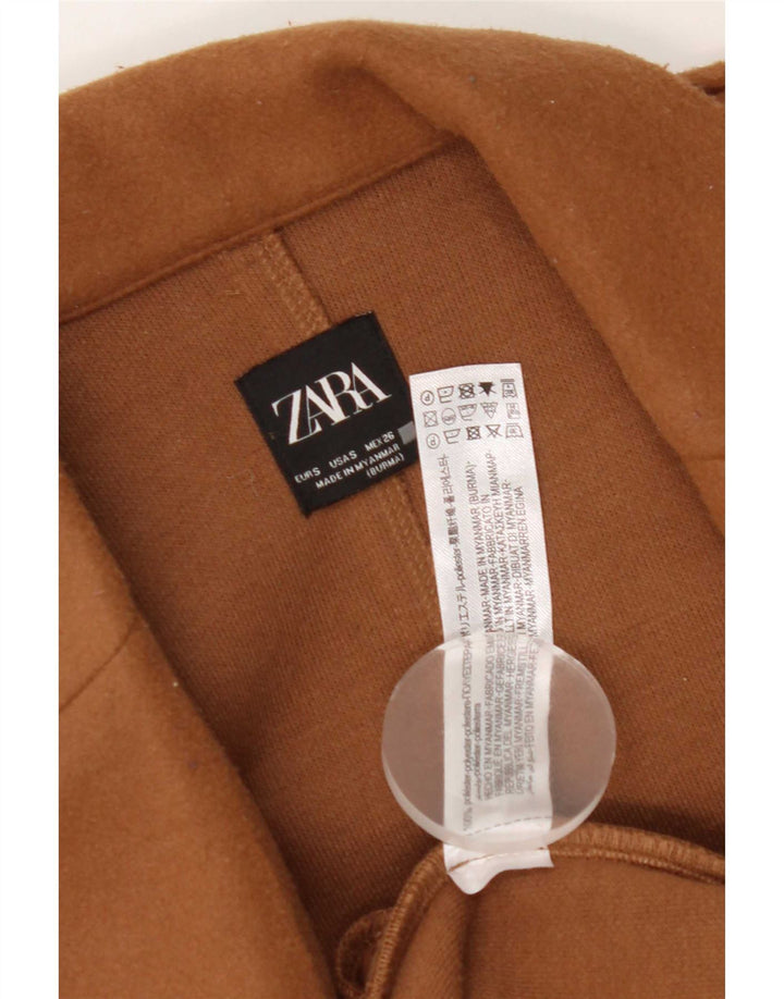 Zara Dame Overfrakke UK 10 Lille brun polyester
