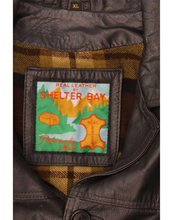 Shelter Bay Herre læderjakke UK 42 XL Sort
