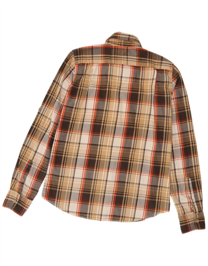 SUPERDRY Flanellskjorte til mænd Stor brun ternet bomuld