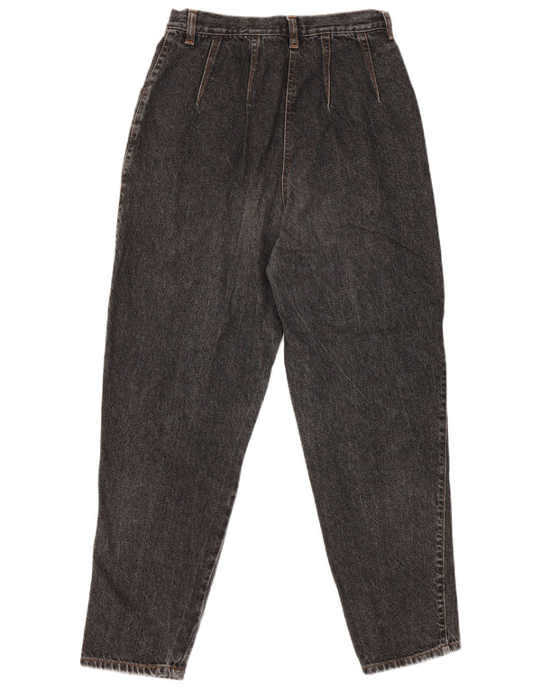 Vintage, højtaljede koniske jeans til kvinder, UK 14 Medium W26 L29 Grå Bomuld