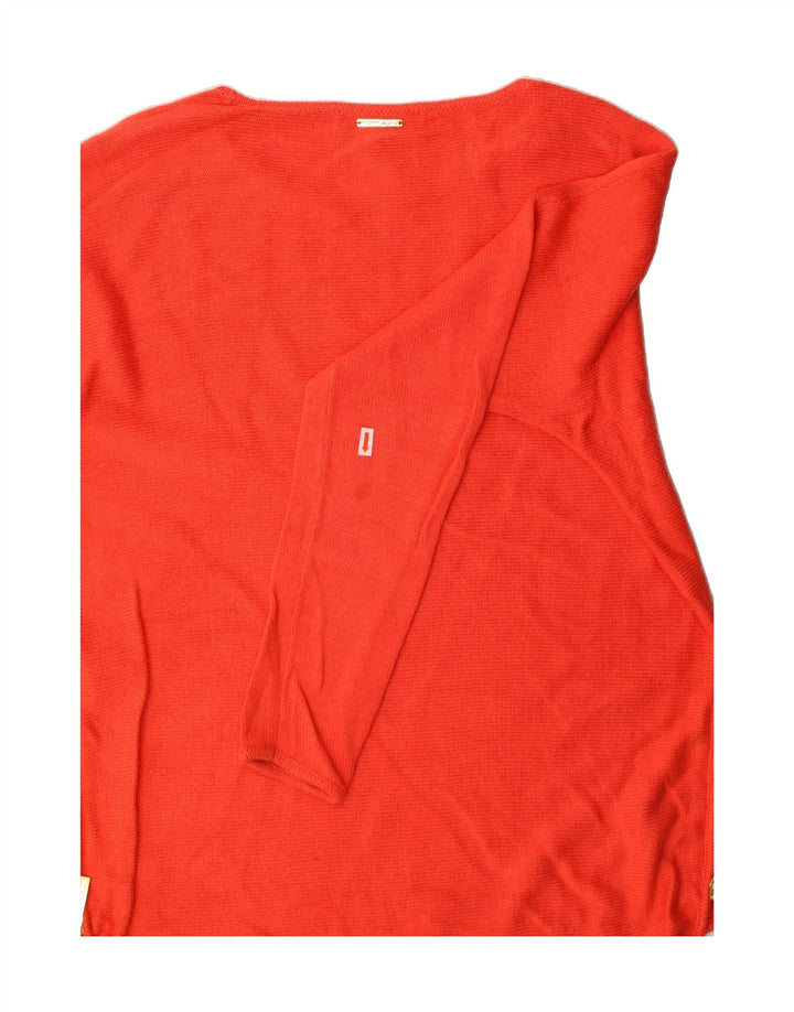 MICHAEL KORS Womens Boat Neck Jumper Sweater UK 14 Medium Red Cotton Vintage Michael Kors and Second-Hand Michael Kors from Messina Hembry 
