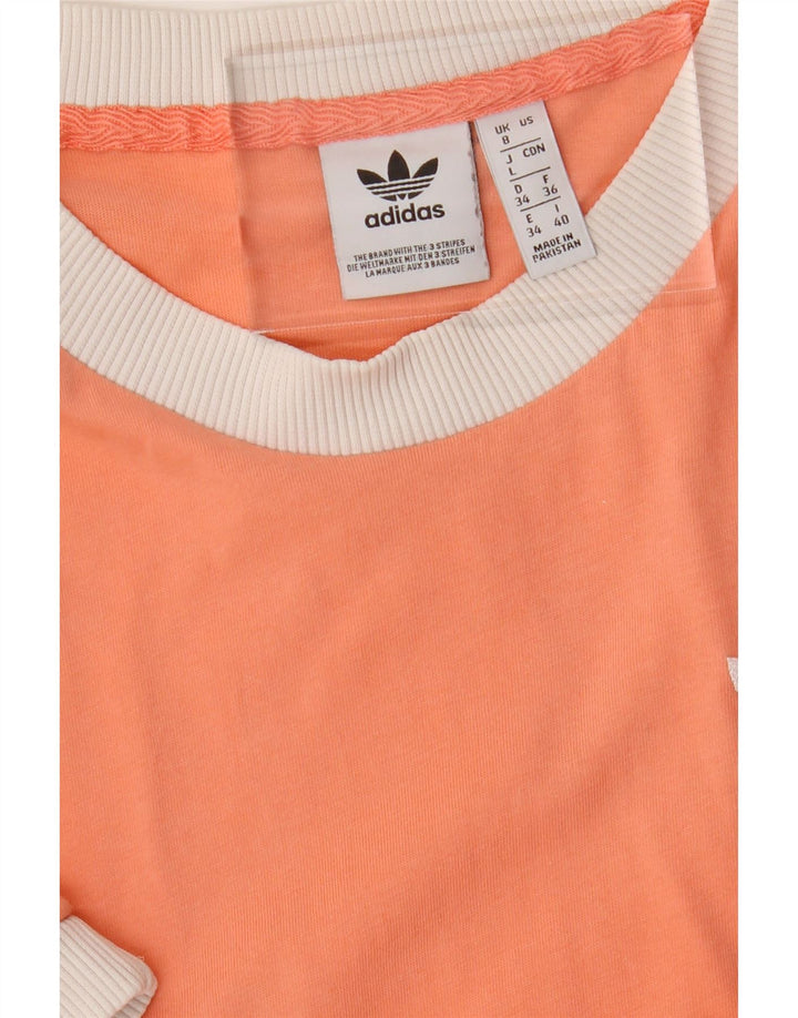 ADIDAS Womens T-Shirt Top UK 8 Small  Orange Vintage Adidas and Second-Hand Adidas from Messina Hembry 