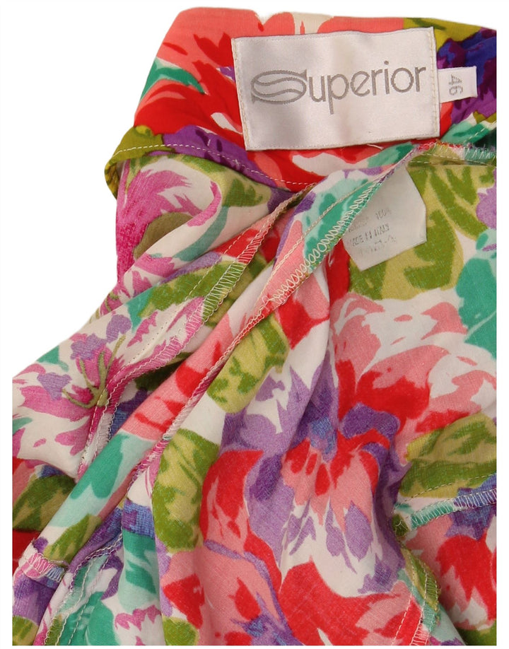 Superior Dame Kortærmet Skjorte Bluse IT 46 Large Multicolored Floral