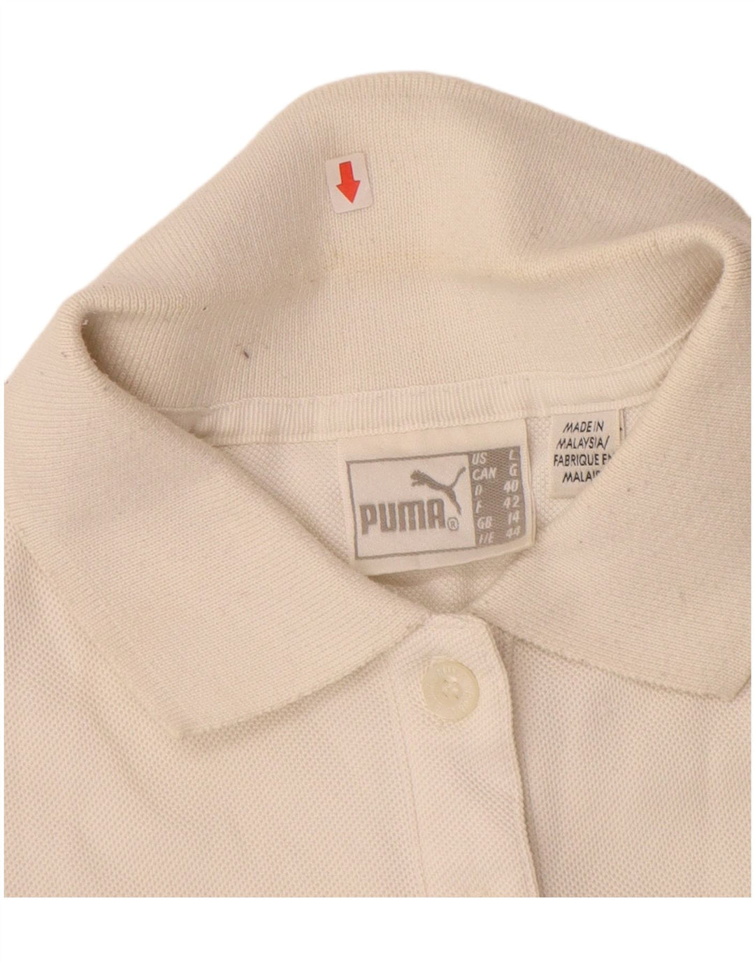 PUMA ærmeløs poloshirt til kvinder UK 14 Medium Off White