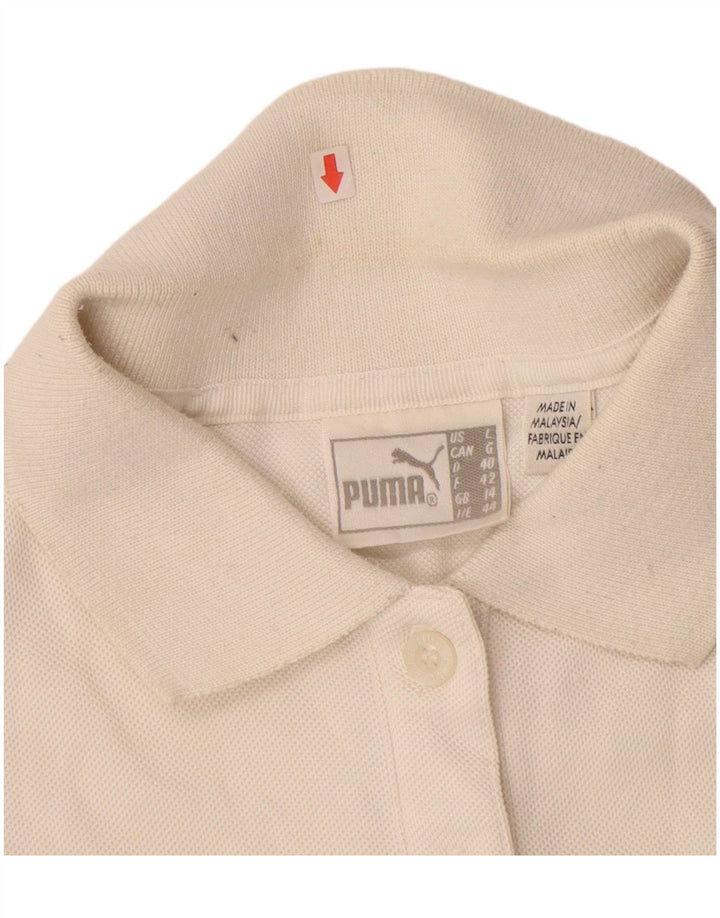 PUMA ærmeløs poloshirt til kvinder UK 14 Medium Off White