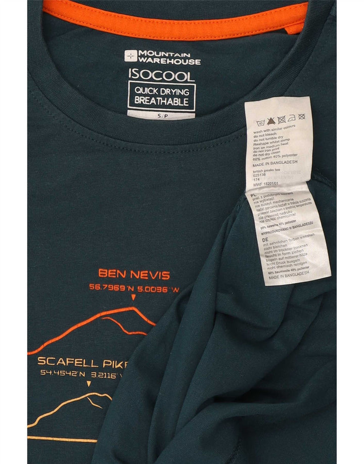 Mountain Warehouse Herre IsoCool Grafisk T-Shirt Top Lille Grøn Bomuld