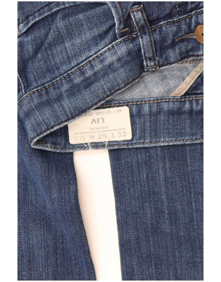 DIESEL Dame Liv Straight Jeans W25 L29 Blå Bomuld