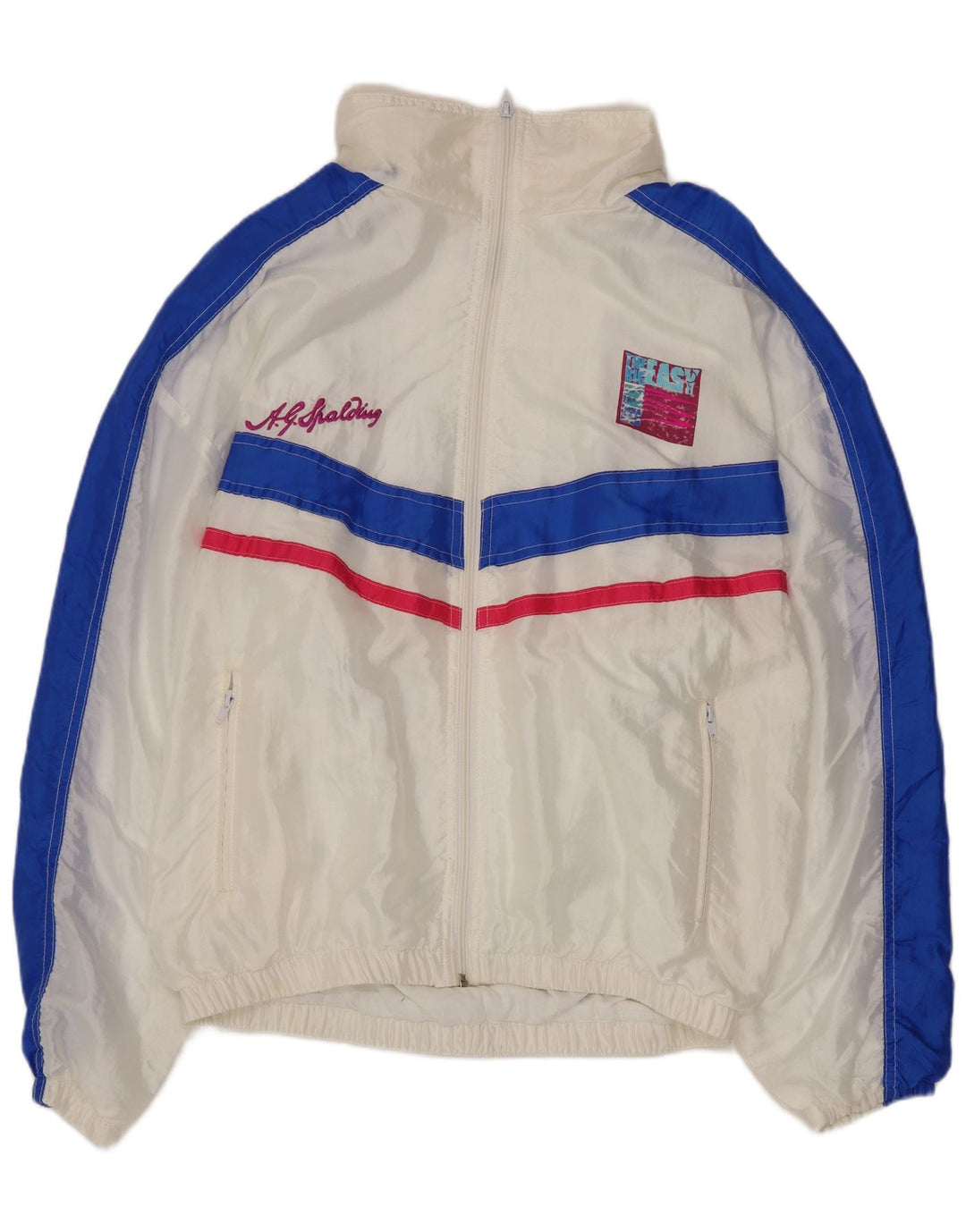 A.G. Spalding & Bros Træningsdragt til mænd Topjakke XL Hvid Colourblock Nylon