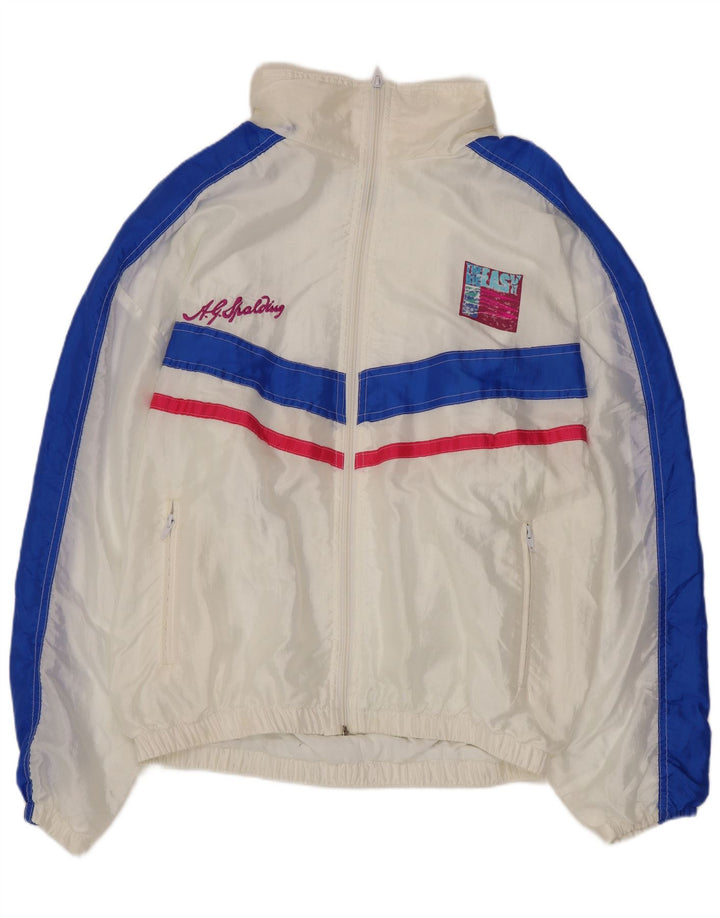 A.G. Spalding & Bros Træningsdragt til mænd Topjakke XL Hvid Colourblock Nylon