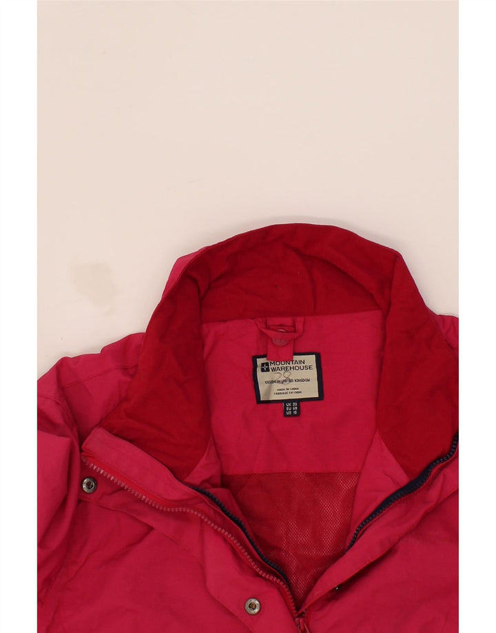 MOUNTAIN WAREHOUSE Womens Hooded Rain Jacket UK 20 2XL Pink Nylon Vintage Mountain Warehouse and Second-Hand Mountain Warehouse from Messina Hembry 