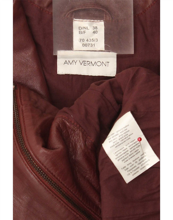 Amy Vermont dame bikerjakke EU 38 Medium Burgundy plettet