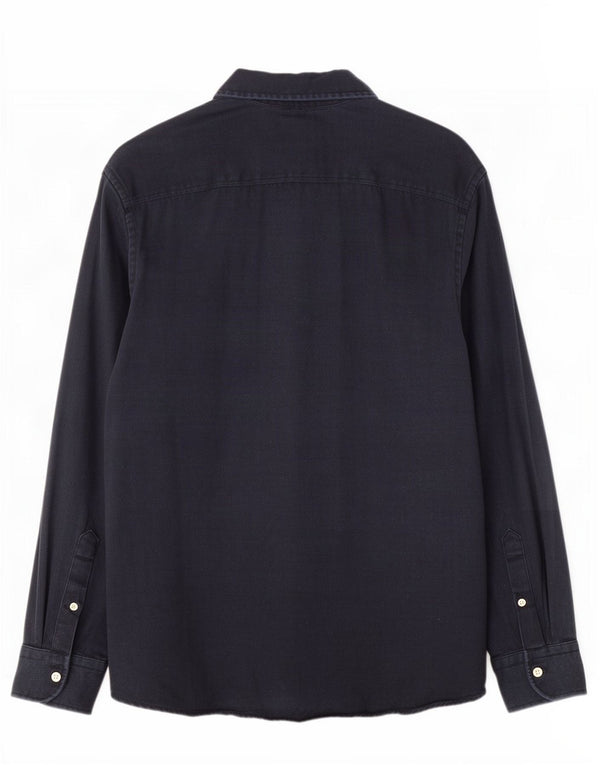 Zara Denimskjorte til mænd Large Navy Blue Lyocell