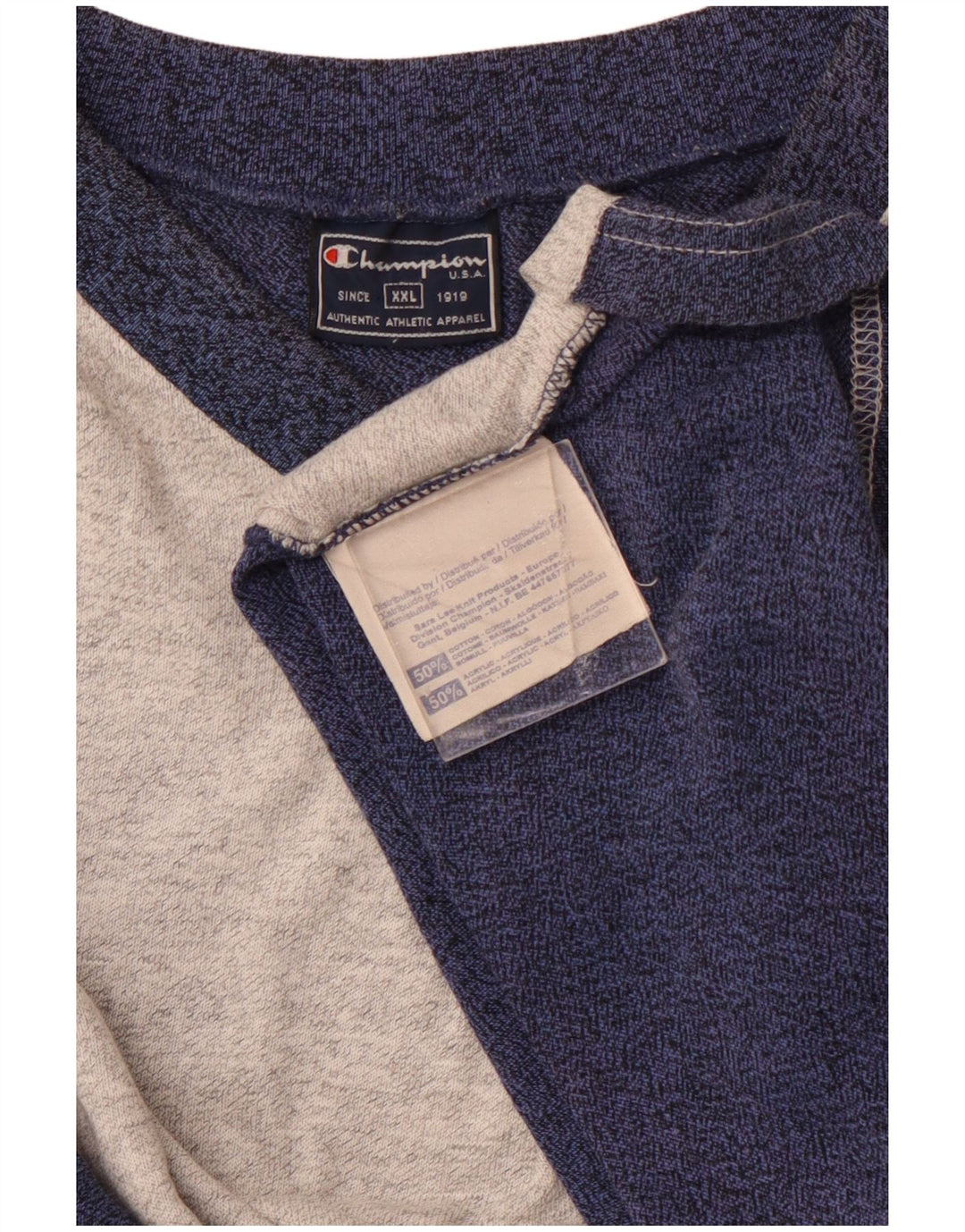 CHAMPION Herre T-Shirt Top 2XL Grå Colourblock Bomuld