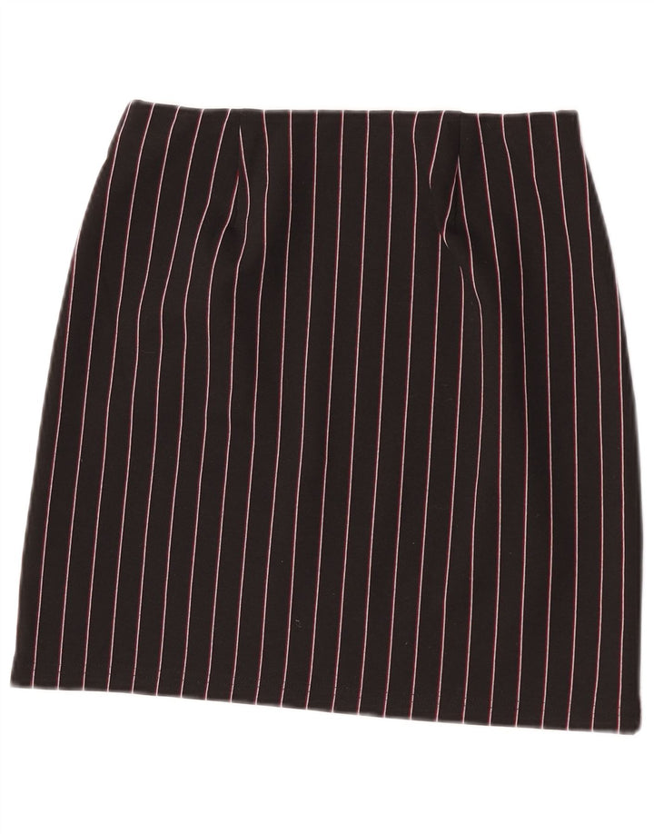 Marks & Spencer Mininederdel til kvinder UK 8 Small W26 sortstribet polyester