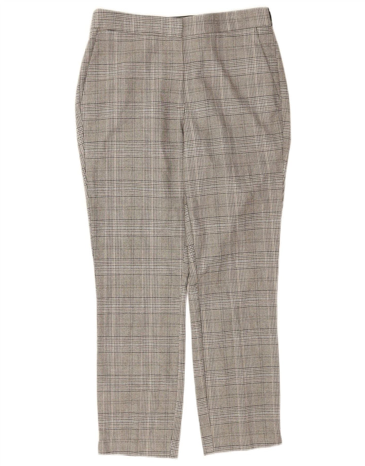 Zara Womens Cropped Trousers Small W26 L24 Grey Check