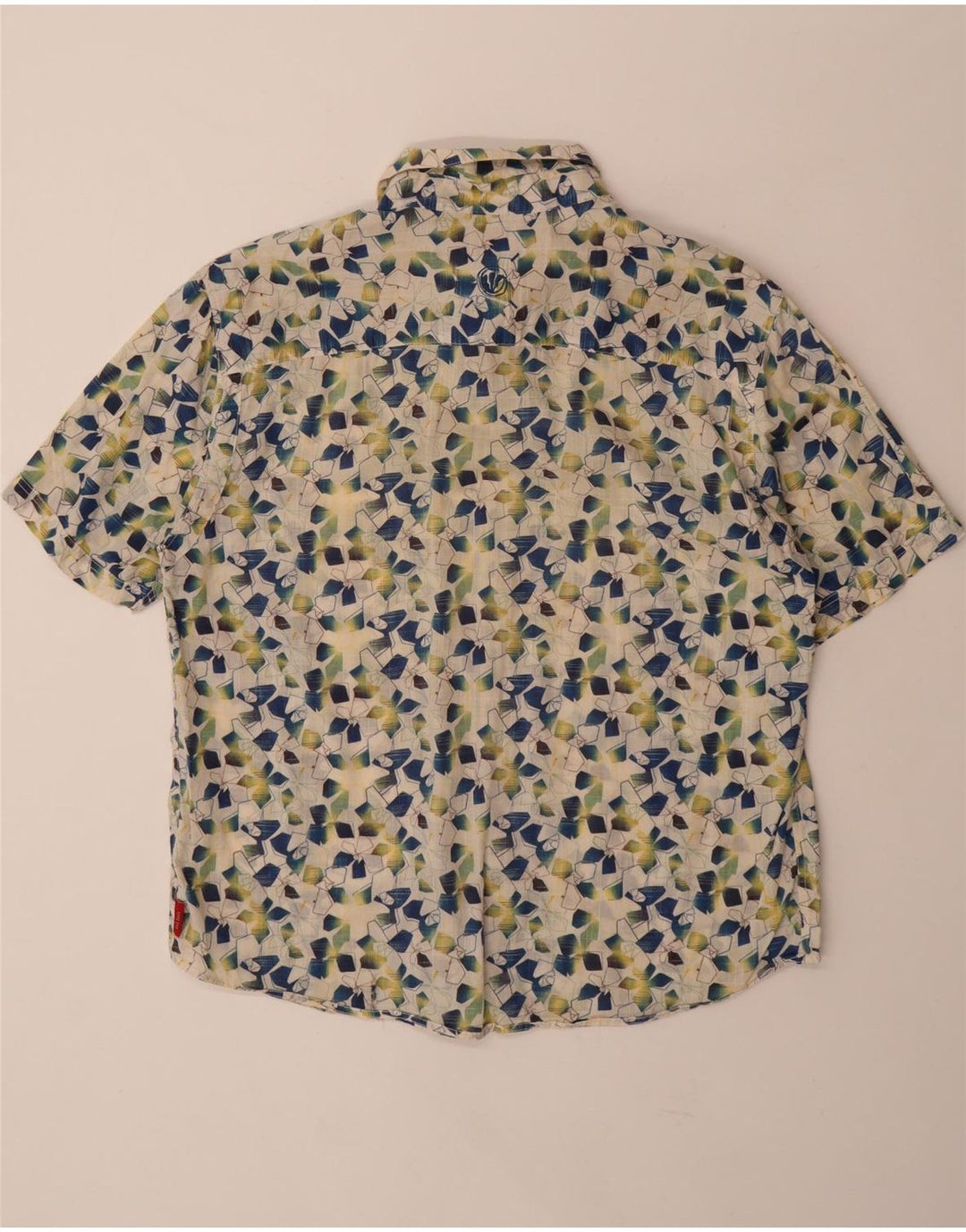 FAT FACE Kortærmet Herreskjorte Stor Off White Geometrisk Bomuld