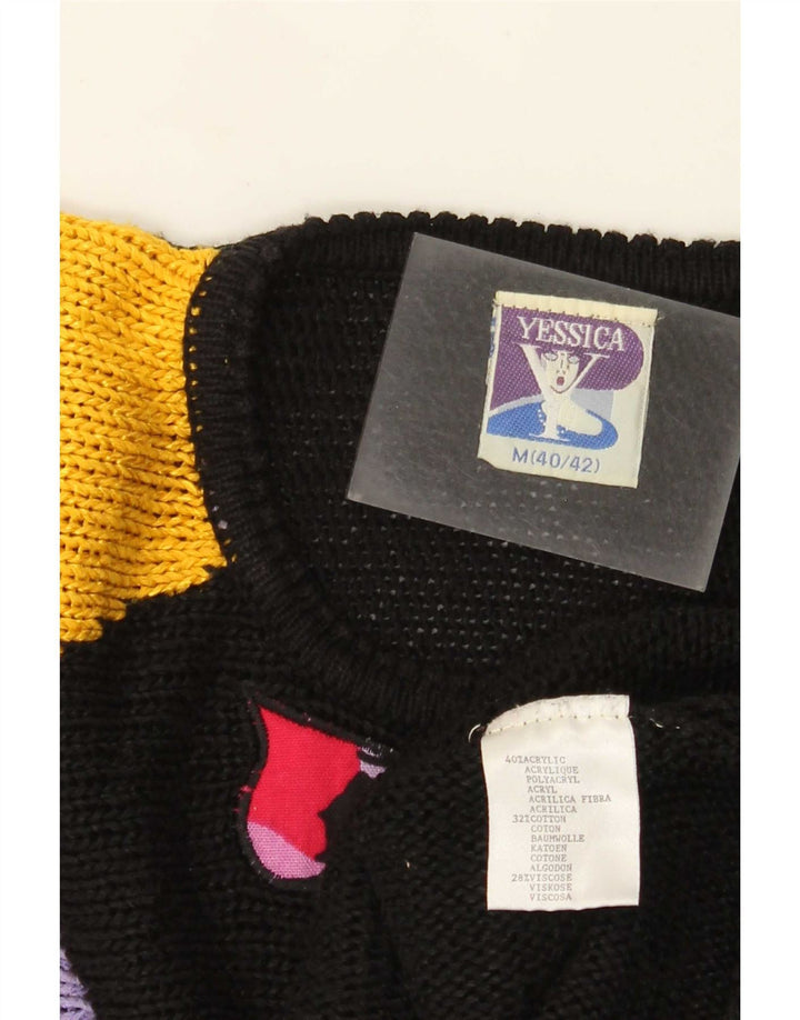 Yessica sweater med rund hals til kvinder EU 40/42 Medium Black Colourblock