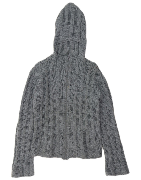 Ny Penny Dame Hætte Cardigan Sweater UK 16 Stor Grå Uld