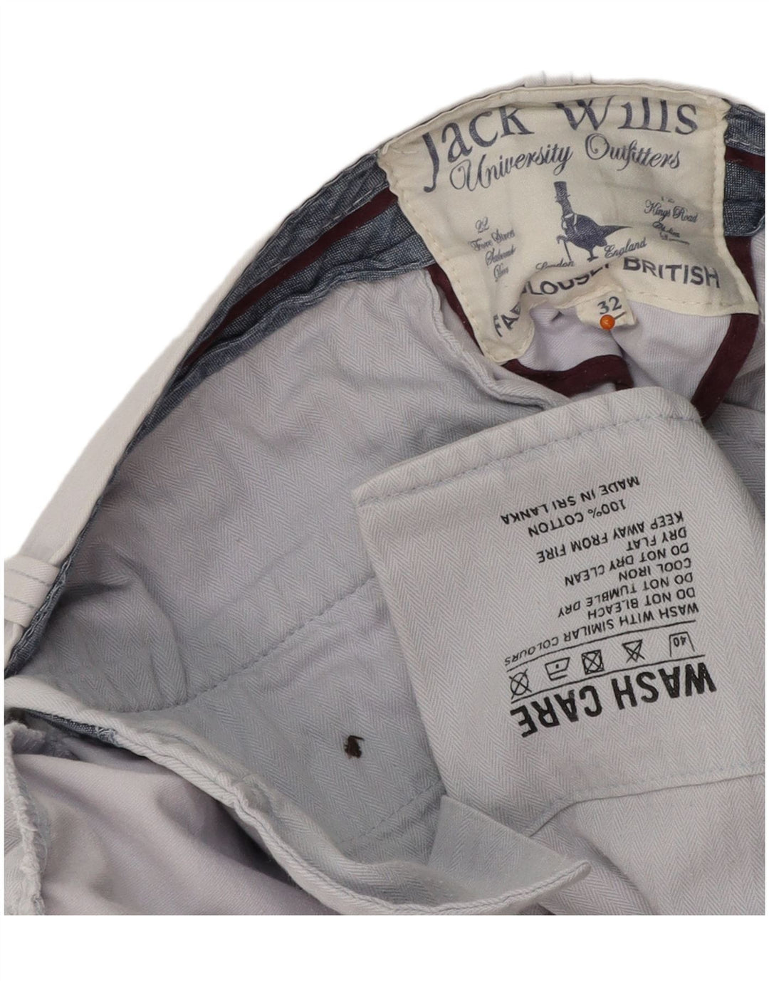 JACK WILLS Chino Shorts til mænd W32 Medium Blue Bomuld