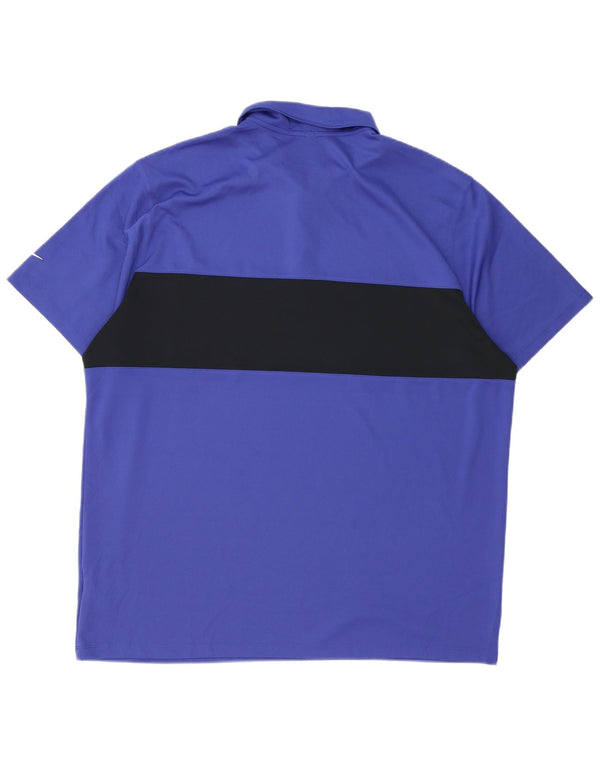 Nike Herre Dri Fit Standard Polo Shirt 2XL Lilla Colourblock Polyester