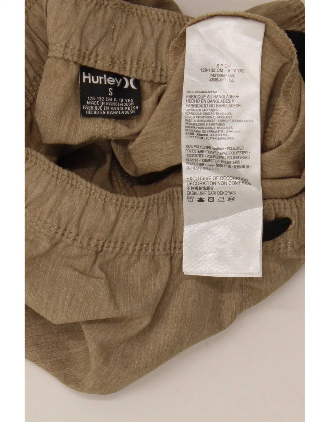 Hurley Boys Sports Shorts 8-9 år Små brun polyester