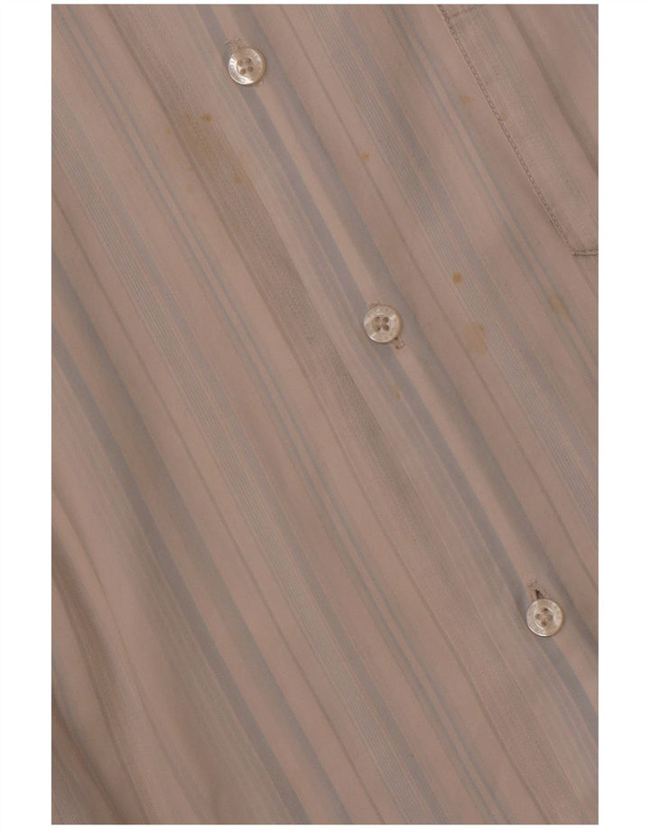 PIERRE CARDIN Kortærmet herreskjorte 2XL blå stribet bomuld