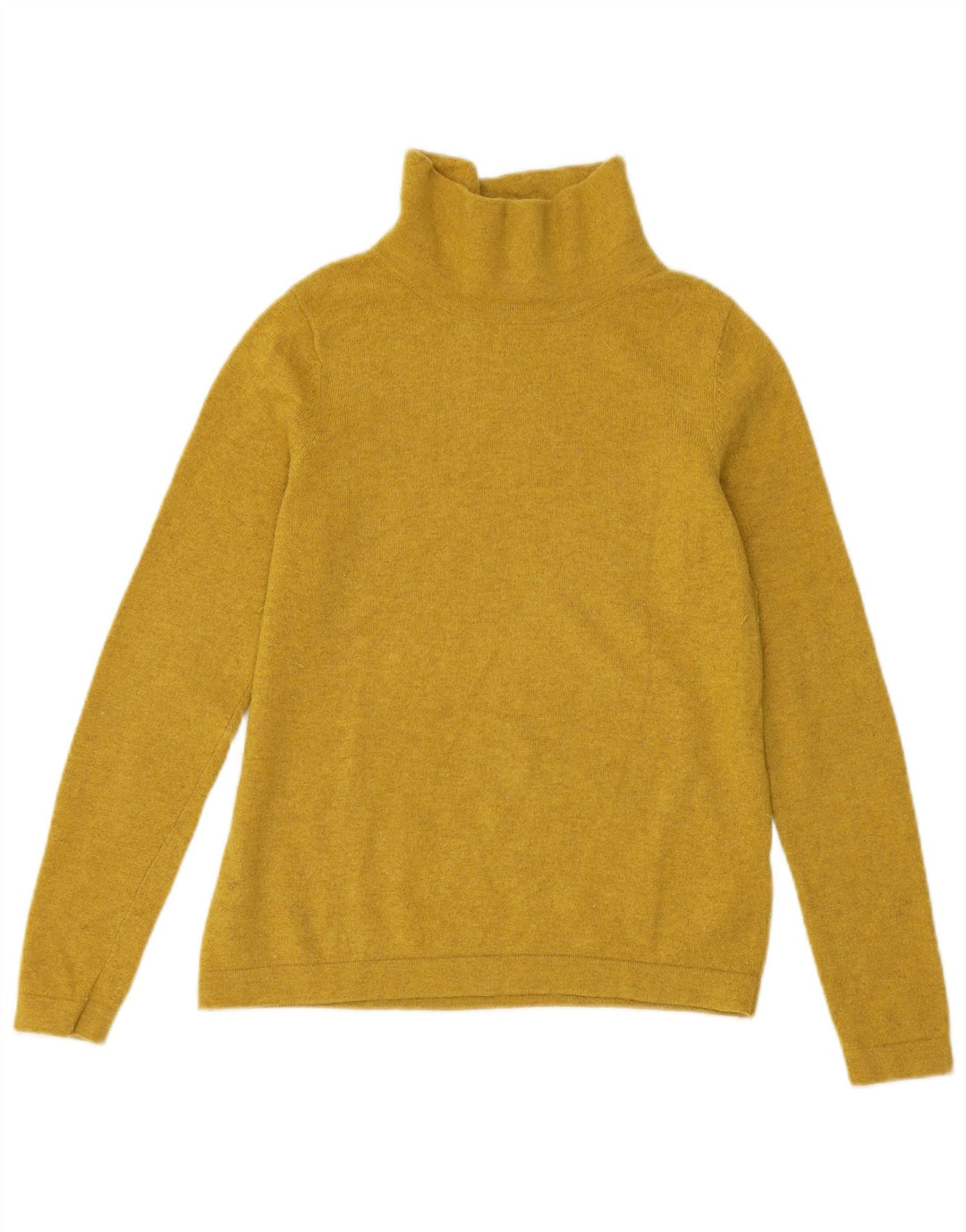 Hobbs Dame Turtle Neck Sweater UK 14 Medium Yellow Wool