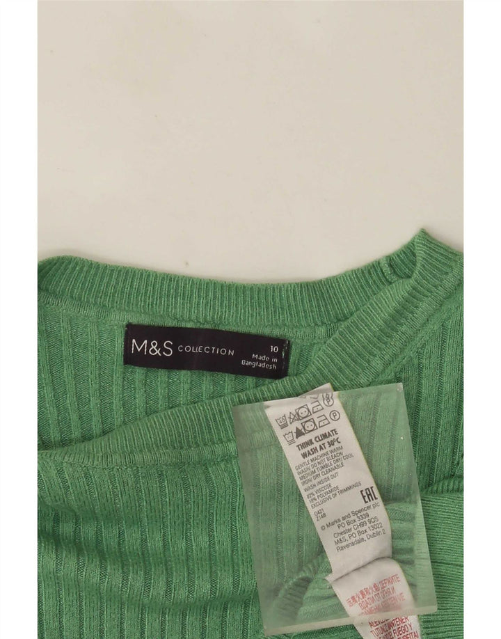 Marks & Spencer Dame Boat Neck Jumper Sweater UK 10 Small Green
