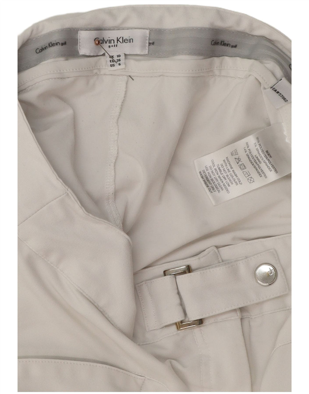 Calvin Klein Dame Mini-nederdel UK 10 Small W28 White Polyester