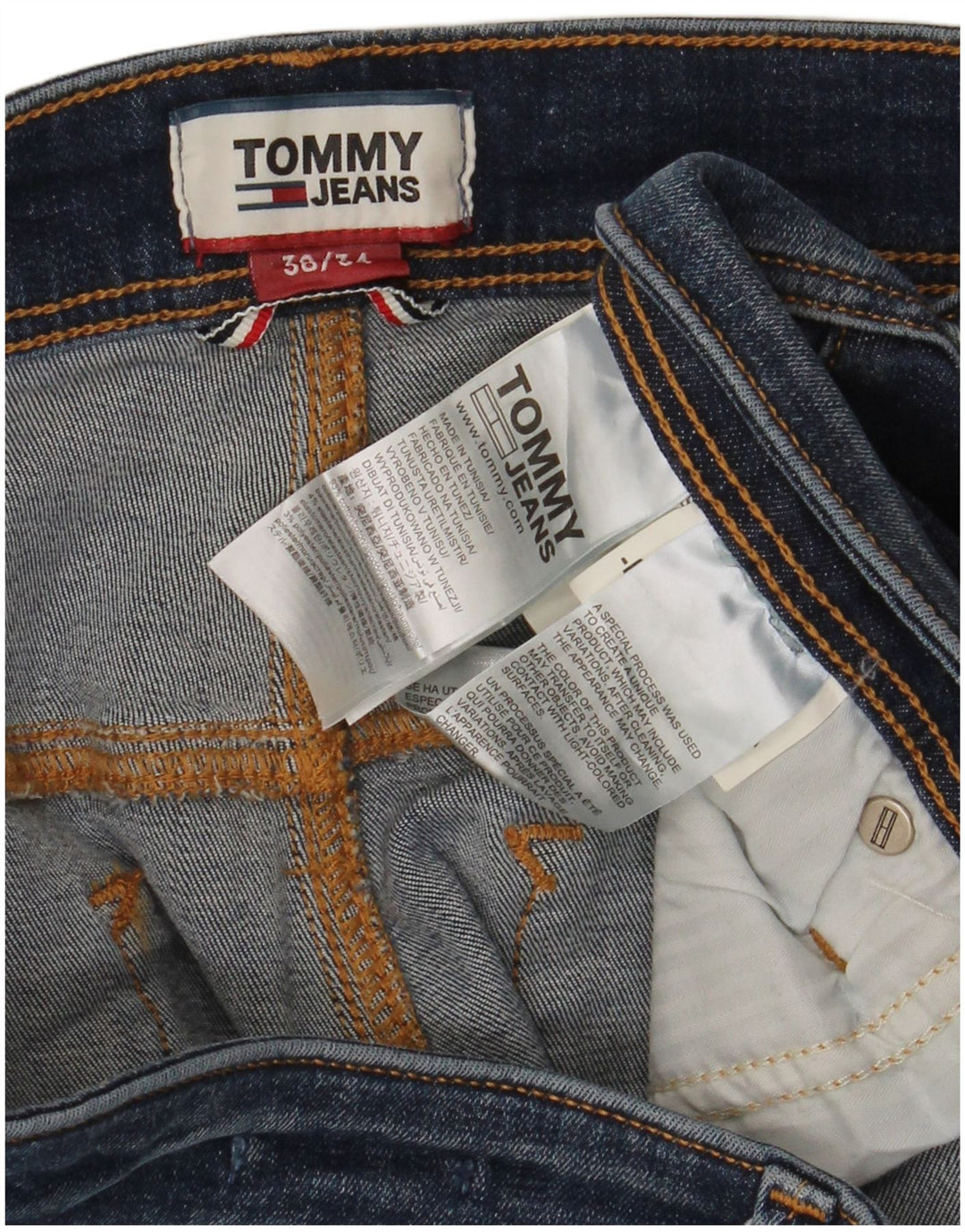 TOMMY HILFIGER Herre Stanton Skinny Jeans W38 L34 Blå Bomuld