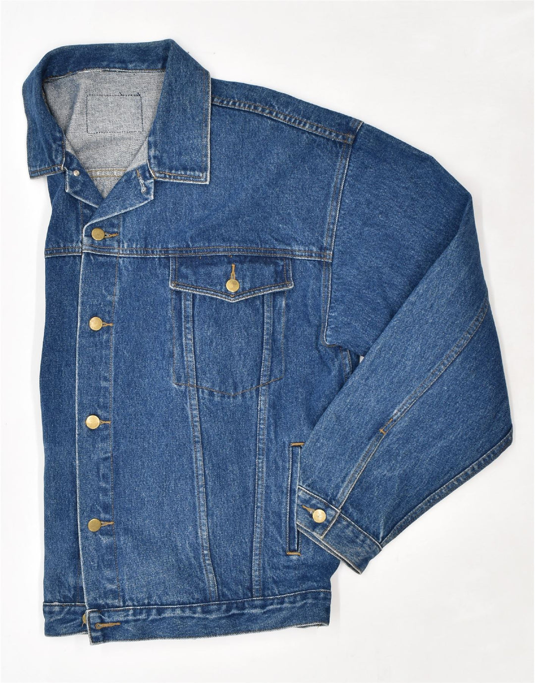 VINTAGE Denimjakke til mænd UK 40 Large Blue Cotton