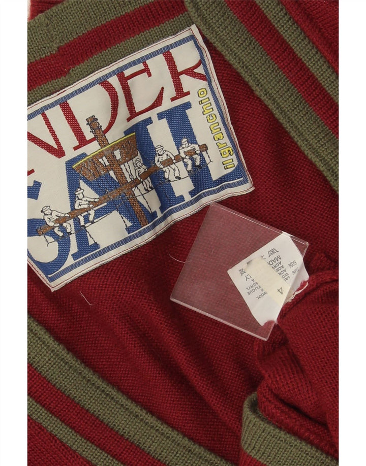 IL GRANCHIO Herre cardigan sweater Medium Bourgogne uld