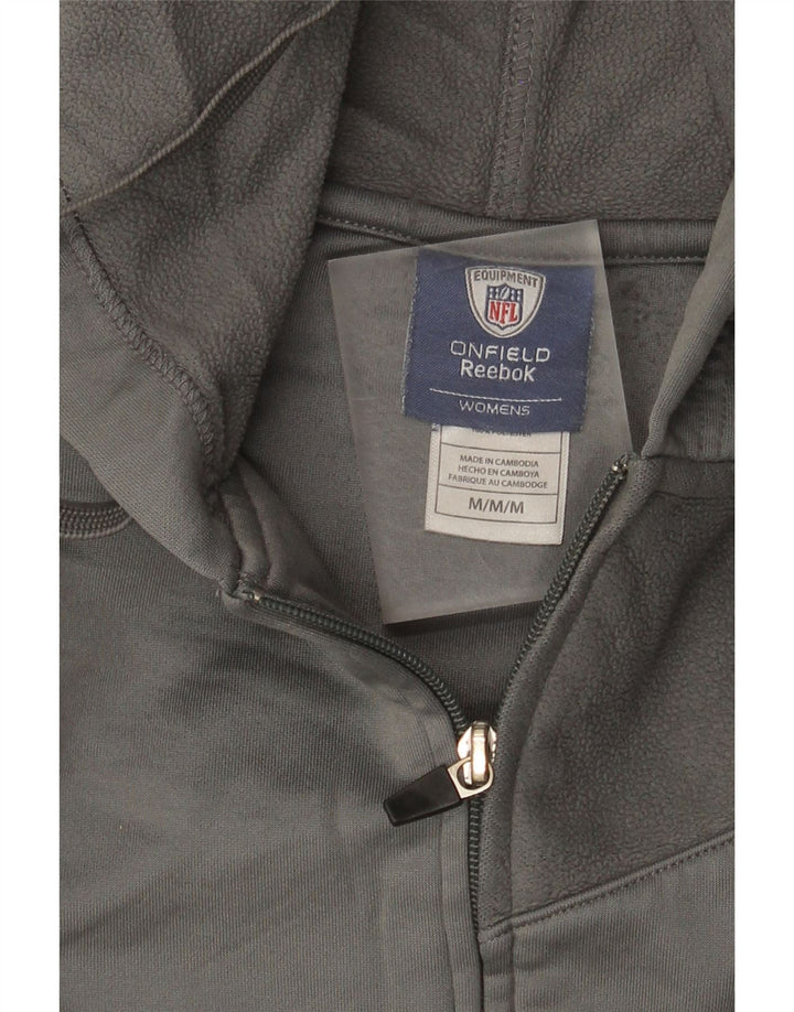 Reebok hættetrøje med lynlås til kvinder UK 14 mellemgrå polyester