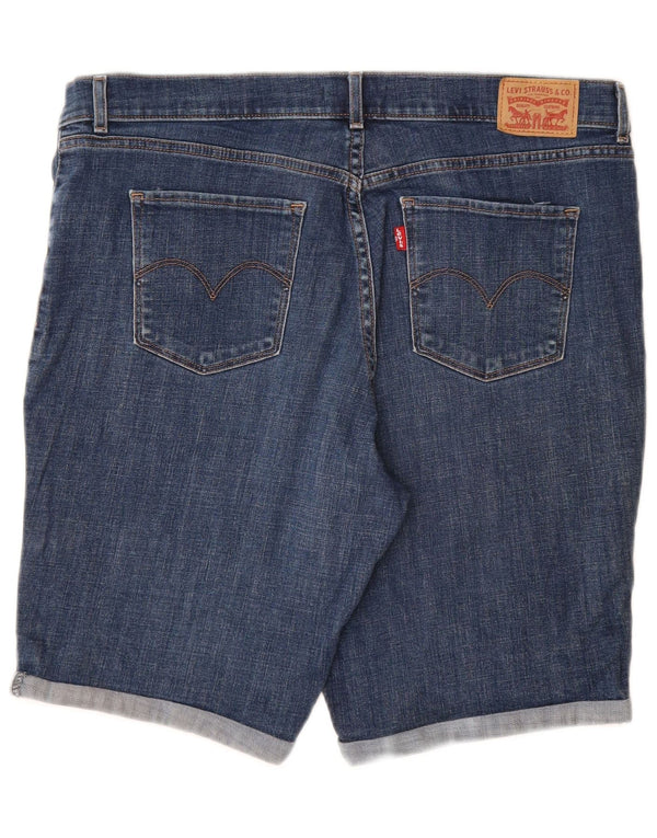 LEVI'S Bermuda-denimshorts til kvinder W32 Stor blå bomuld