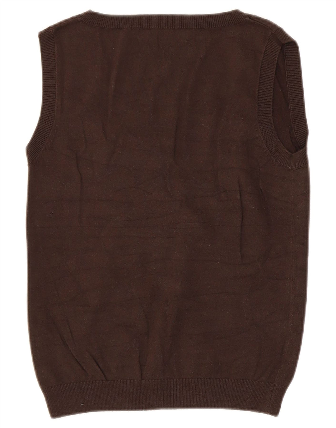 Zara Dame Vest Tank Top UK 12 Medium Brun Bomuld
