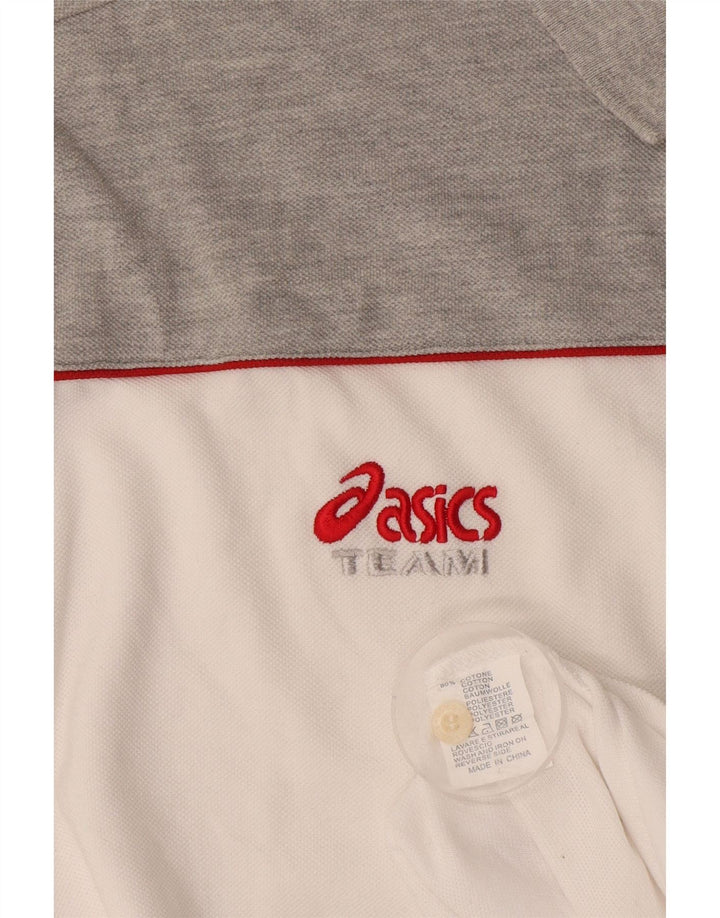 Asics Poloshirt til mænd Stor hvid Colourblock Bomuld