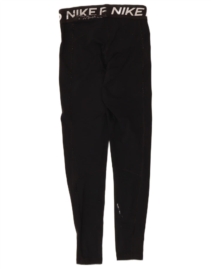 Nike Dame Grafiske Leggings UK 8 Small Black Polyester