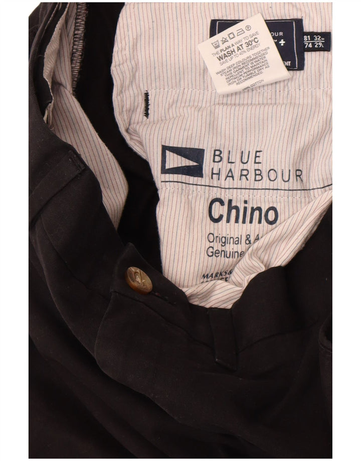 Marks & Spencer Herre Blue Harbor Lige Chinobukser W32 L29 Sort